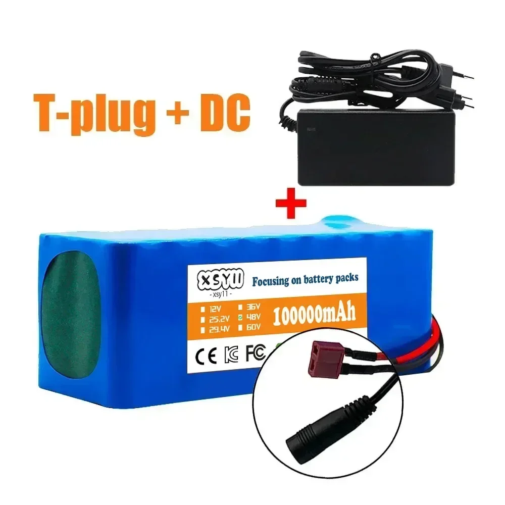 13S3P 48V 100000mAh 100Ah 1000W lithium-ionbatterijpak met BMS + 54,6V oplader