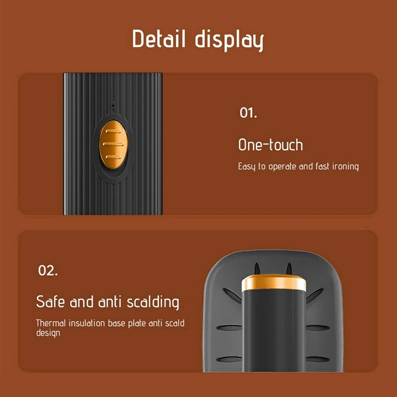 A01V-2X باخرة محمولة للسفر للملابس مكواة بخار صغيرة 180 ° مكواة بخار محمولة قابلة للدوران للملابس القماشية باللون الأسود