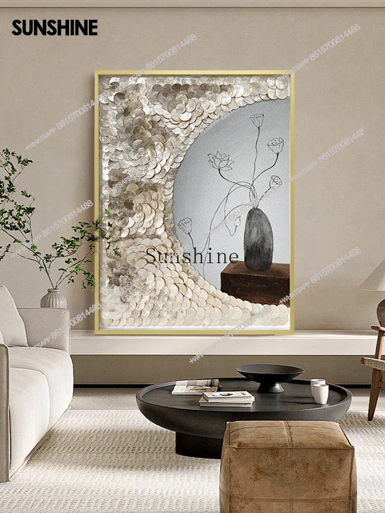 Advanced Art Hand Painted Oil Painting Guest Dining Room Bedroom Still Life Shell Decorative Painting