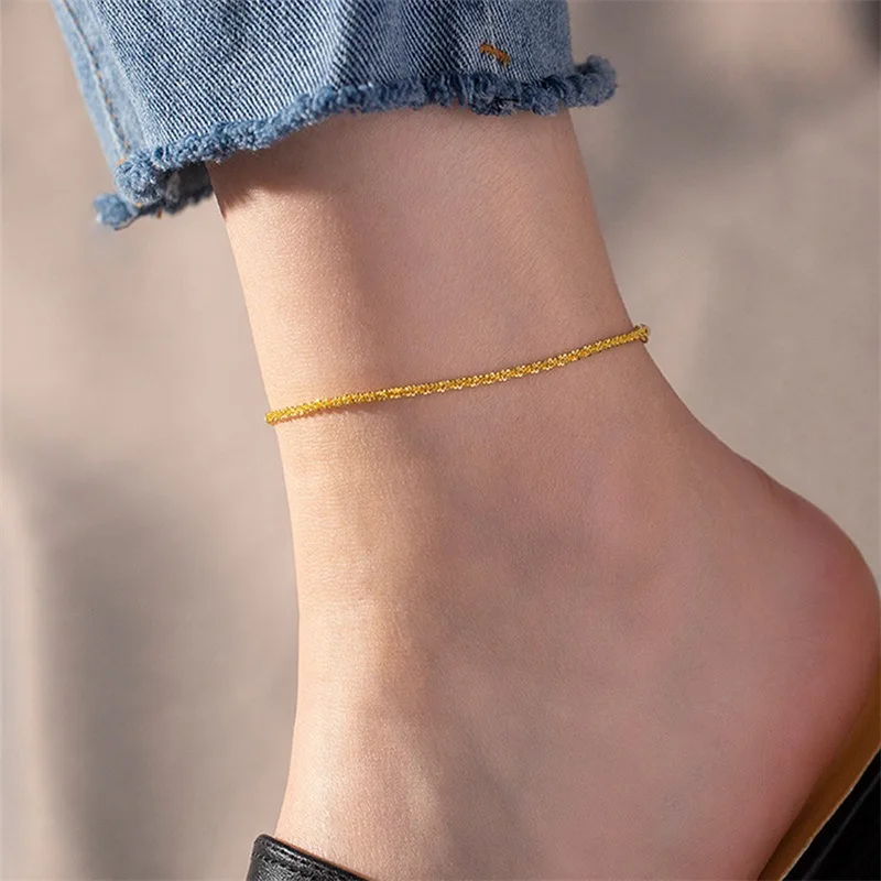 JUJIE 316L Stainless Steel Cauliflower Chain Anklet For Women Sparkling Gypsophila Foot Bracelet Jewelry Dropshipping/Wholesale