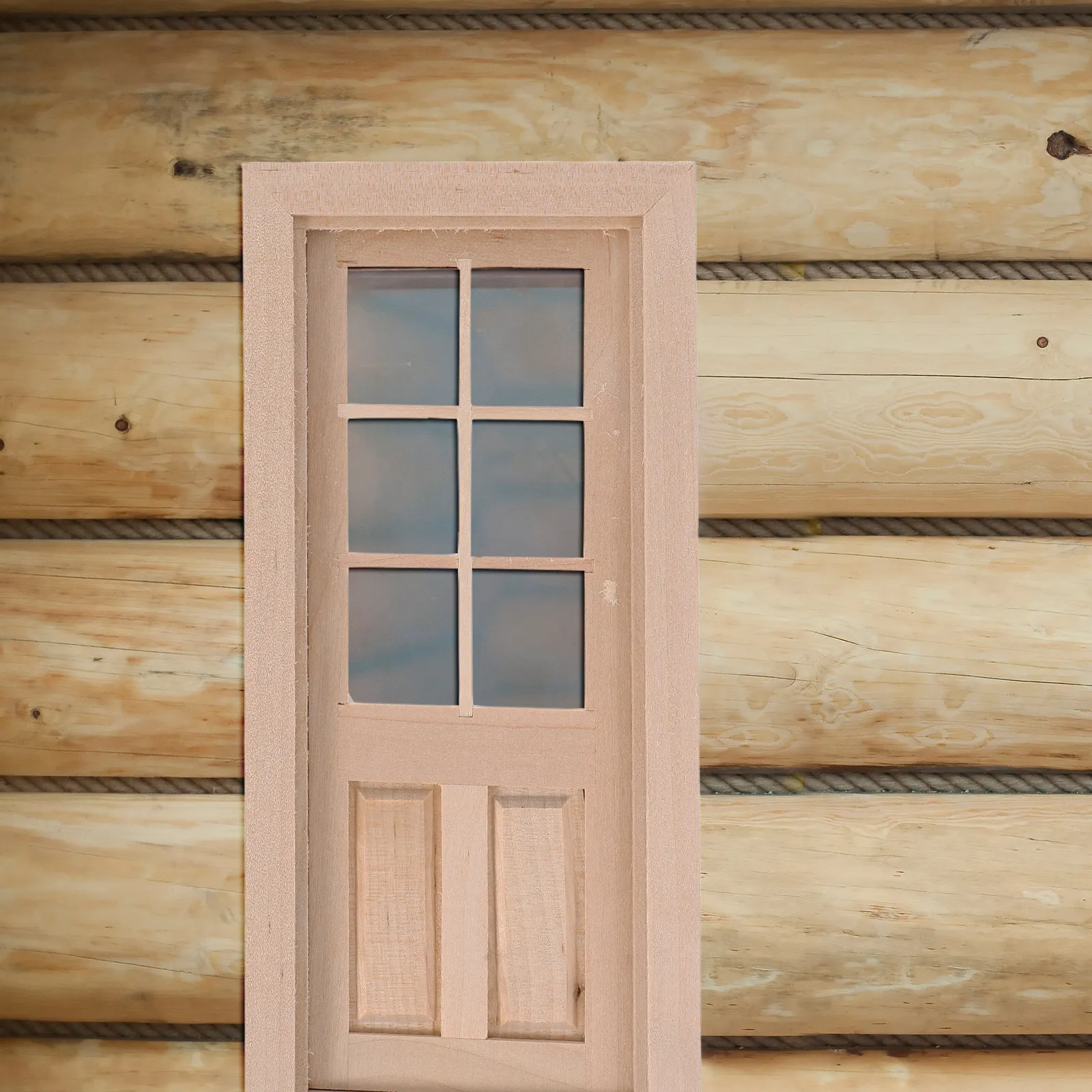 

Unpainted Wooden PVC Miniature Dollhouse Door for DIY Crafting Realistic Interactive Opening Mini Furniture Ornament Decor