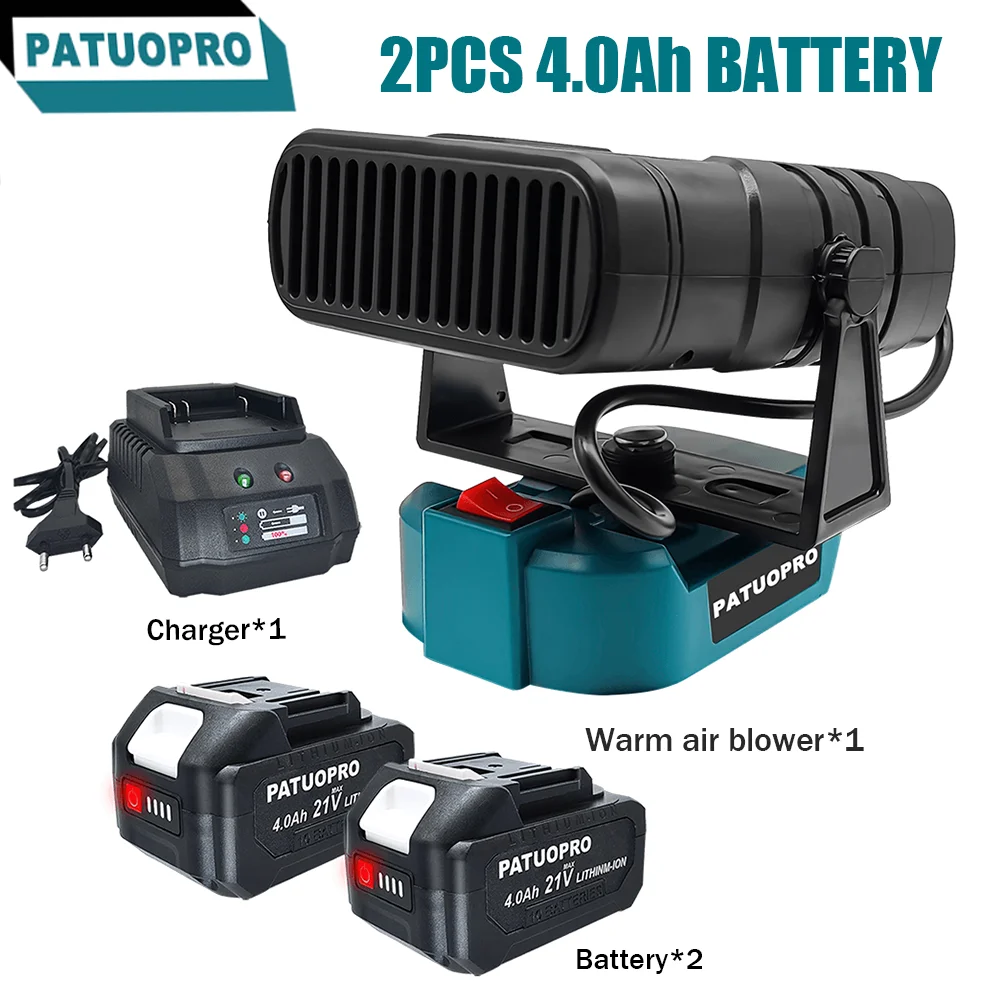 

Автомобильный обогреватель, мощный размораживатель и очиститель от запотевания для лобового стекла 45 ° Инструмент для регулировки салона автомобиля зимой, совместимый с аккумулятором Makita 18V