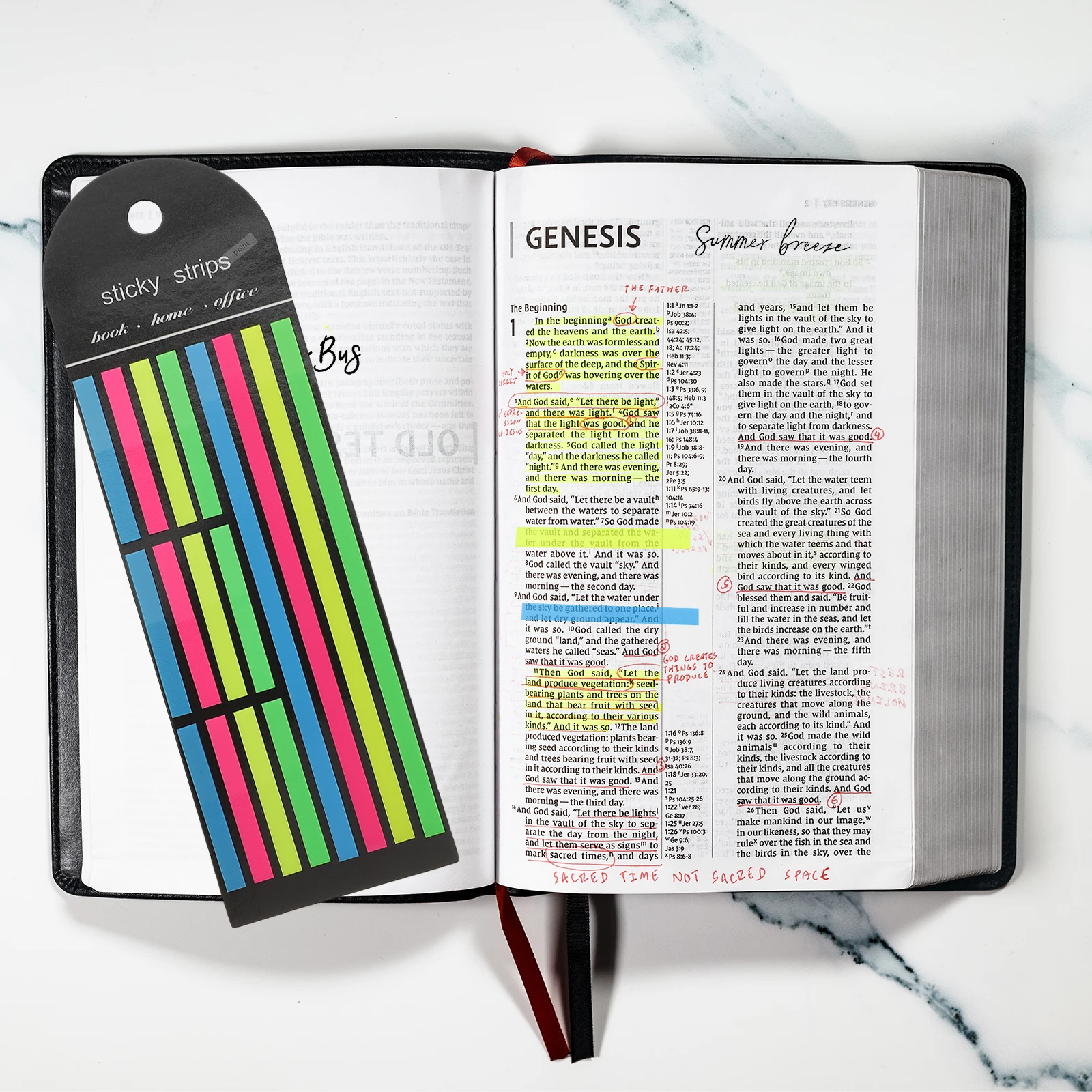 

2 Pcs Fluorescent Page Markers Tabs Reading Annotating Books Student Notebook Highlighter Tape Colored Strips