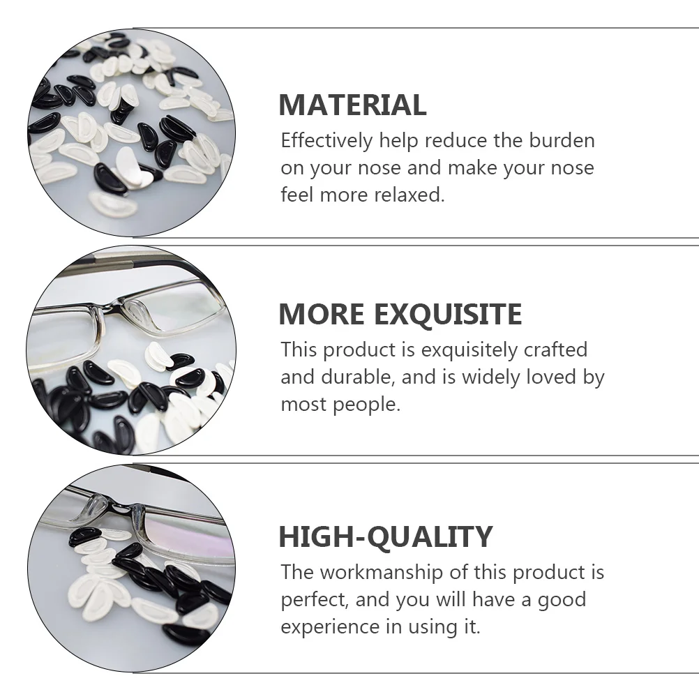 

20Pairs Glasses Nose Pads Silicone Non-Slip Replacement Soft Cushions for Eyeglass Frames Sunglasses Accessories