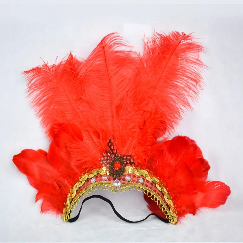 Women Festival Vacation Night Club Cocktail  Party Belly Dance Show Headdress Feather Headwear Costume Birthday Christmas