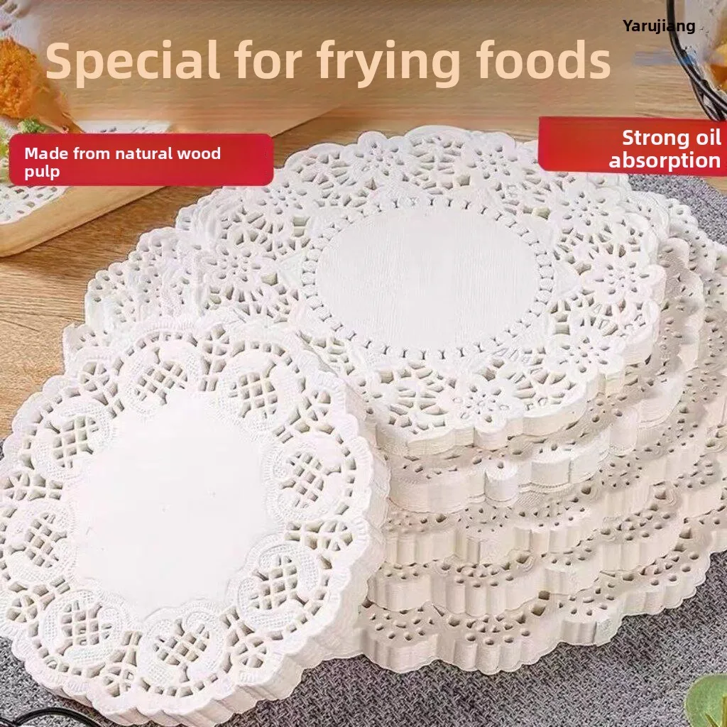 

Kitchen Baking Oil-absorbing Paper Lace Paper Pad Plate round No Dust for Fried Food Special Use BBQ Tools Cooking Utensils