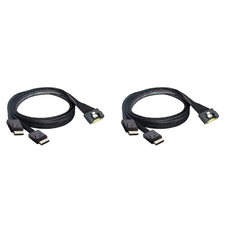 Exquisite-2X Slim Sas SFF-8654 8I To Oculink SFF-8611 4I X 2 Server High-Speed Cable For Server PCI-Express Riser Card