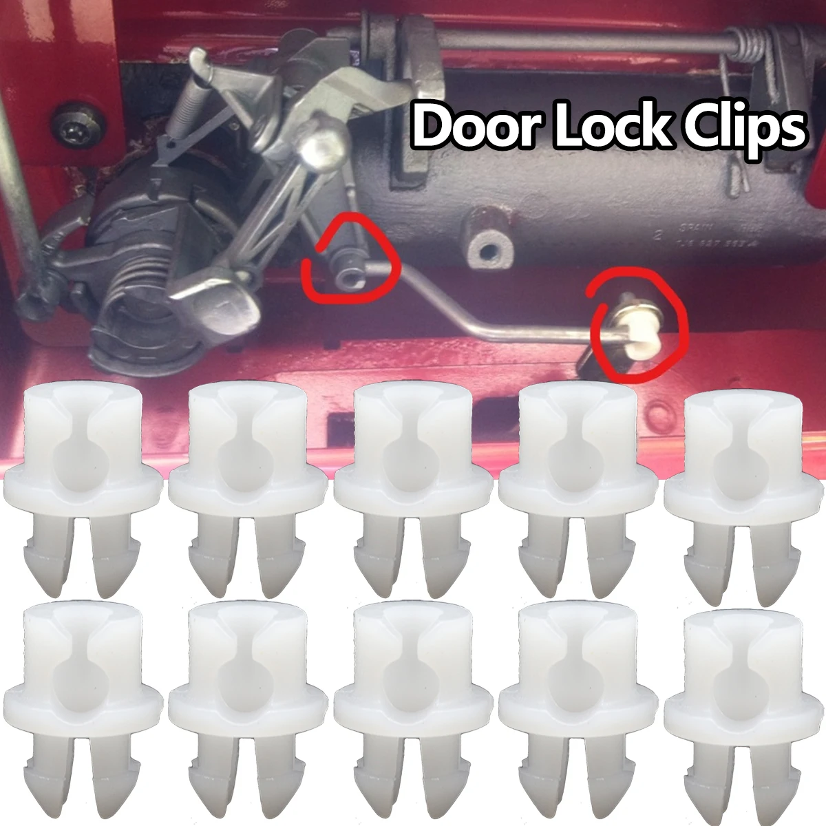 

10X Door Lock Rod Conector Linkage Clips For VW LUPO MK1 POLO 6N VENTO 1H2 Front Rear Interior Latch Catch Repair Clamp Fastener