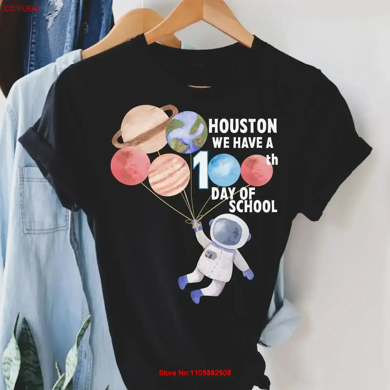100-Tage-Schultag-Shirt für Lehrer, T-Shirt zum 100. Schultag, Studenten-Feier, Astronauten-Vintage-Look, gewaschen, lässig, vielseitig