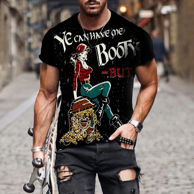 

Men's summer fashion classic casual short sleeved T-shirt 3D retro printed T-shirt street wear
