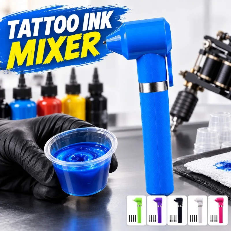 Portable Tattoo Pigment Mixer Lightweight Ink Blending Machine Tattoo Color Stirrer Tattoo Auxiliary Art Tool Vessel Compact