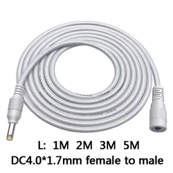 1pcs Power supply DC 4.0mm x 1.7mm Female to 4.0mm x 1.7mm Male Plug Cable adapter extension cord 2M 1.5M Power extension cord