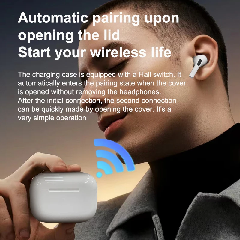 سماعات بلوتوث لاسلكية من Air Pod، عمر بطارية طويل وعمر صوت ستيريو عالي الدقة، سماعات أذن موسيقية لهاتف iPhone