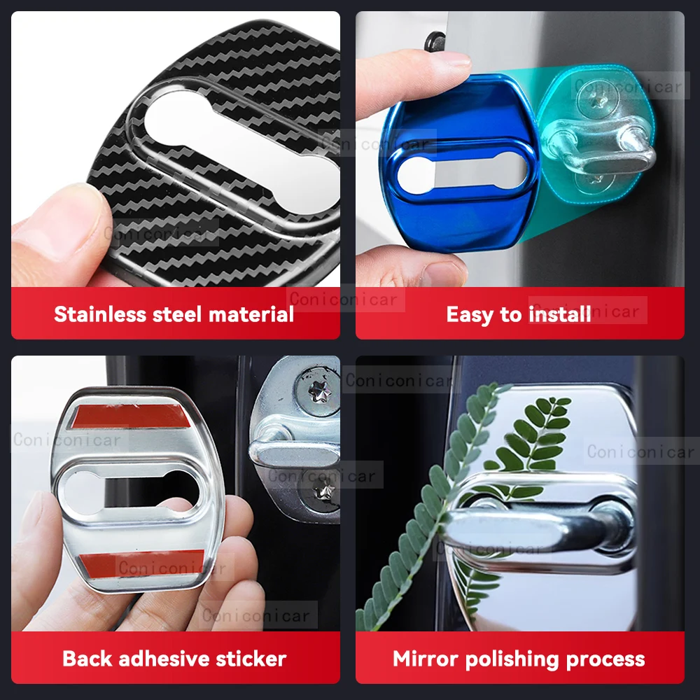 Car Door Lock Protector Cover Stainless Steel For KIA K8 2022 2023 2024 Protect Buckle Anti-rust Decoration Accessories