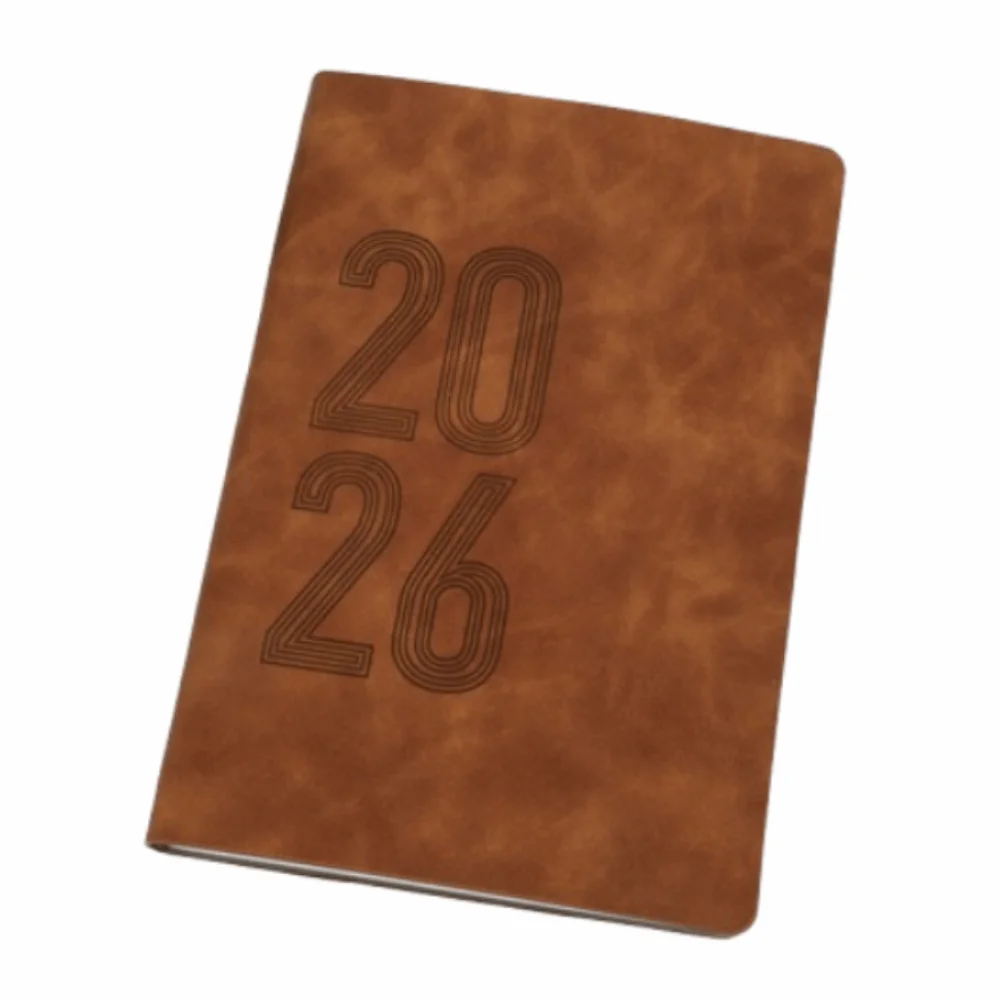 

2026 365 Days Efficiency Notebook English Version Texture PU Office Work Planner Leather Cover Yearly Schedule