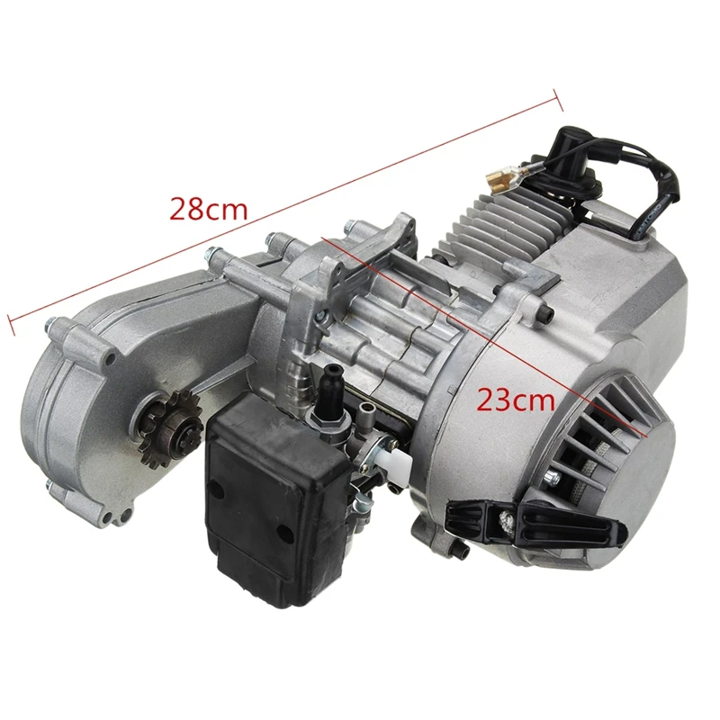 49Cc 47Cc Motorcycle Complete Engine 2-Stroke Pull Start W/Transmission Silver For Mini Motorcycle Atv