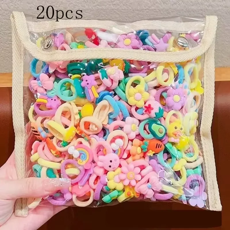 20-100 STUKS Set Kinderen Elastiekje Cartoon Haarbanden Nieuwe Zoete Baby Haar Touw Haaraccessoires Gift Meisjes