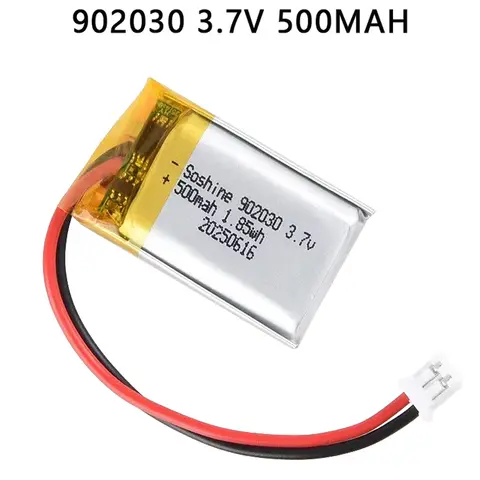 Batteries Lithium-ion 902030 1-8Rechargeable Lithium-ion Polymer Batteries 902030 3.7V 500mAh, Suitable for LED Lights Bluetooth DIY Toy Wireless Devices Etc