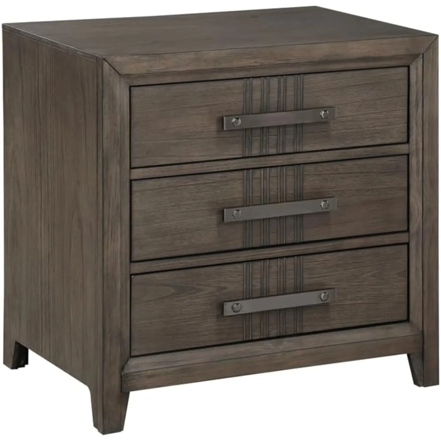 New Classic Furniture Landon Solid Wood 3-Drawer Nightstand, Walnut