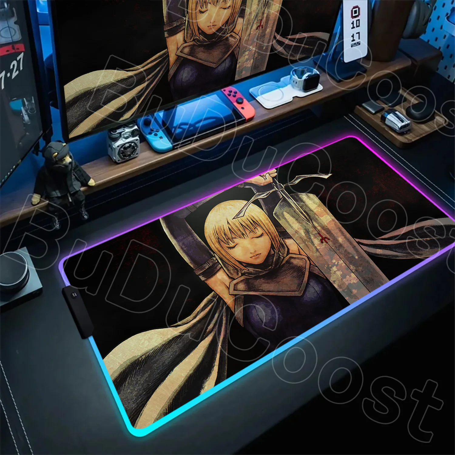 

Коврик для мыши HD Компьютерный RGB Коврик для мыши Коврик для клавиатуры Claymore Натуральный каучук Мягкий противоскользящий коврик для геймера Настольный коврик для ноутбука Коврик для мыши