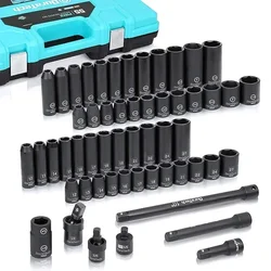 DURATECH 55pc professional 1/2 inch Impact Socket Set