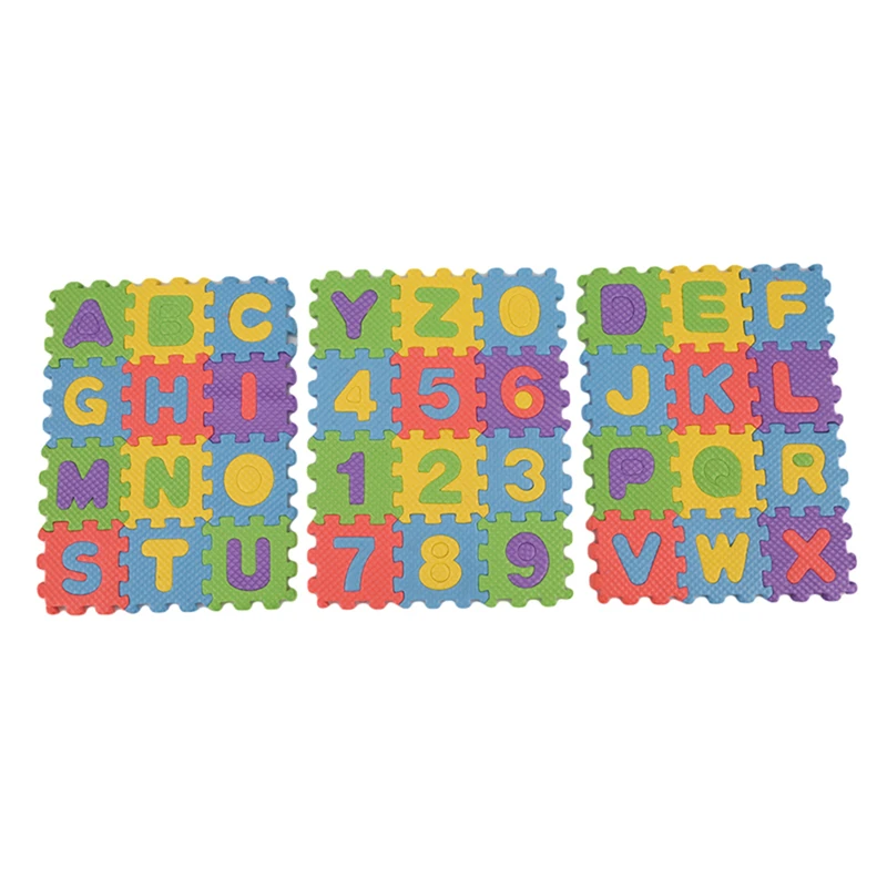 5x5cm Letter Alphanumeric Mats 3D Puzzle Soft Floor Baby Crawling Play Foam Kids Carpet Intellectual Educational Toy 36pcs/set