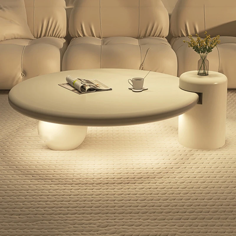 Lámparas modernas redondas simples Mesa nórdica inteligente Glamour mesas De centro De diseño Premium pequeño blanco lindo Mesa De Centro muebles