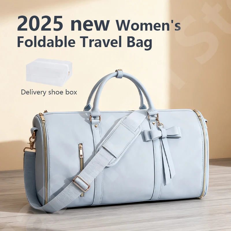 2025 New Women's Waterproof Weekend Travel Work Large Capacity Fashion Multifunctional Hand Luggage 2 in 1 Convertible Suit Bag