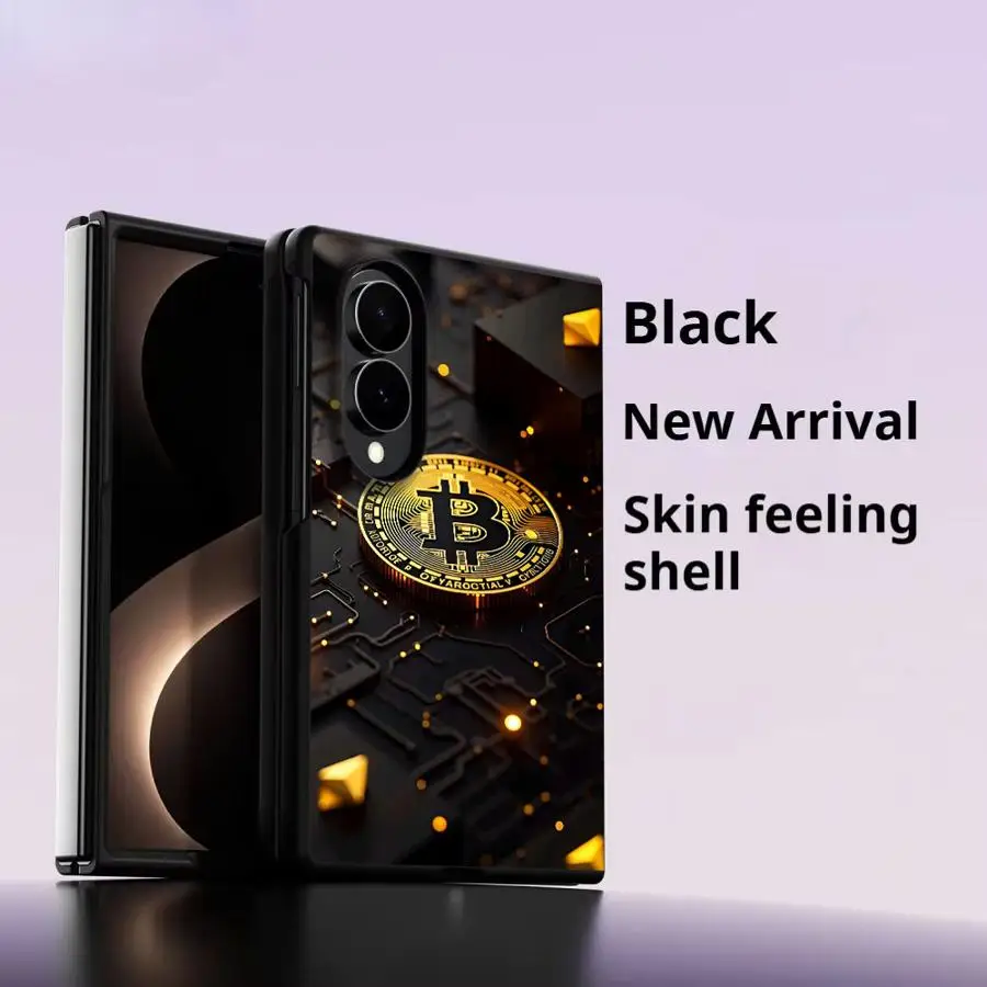 Luxury Phone Cover Case for Samsung Galaxy Z Fold8 Wide ZFold Wide Z Fold 8 ZFold8 B Bitcoin Money
