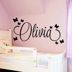 European Personalized Custom Name Wall Art Decal Babys Wall Stickers Material for Kids Girls Boys Bed Room Decoration Muralf