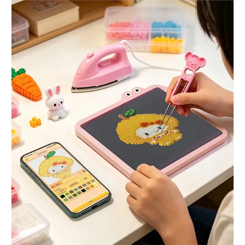 A83X-Immersion Manual Healer LED Intelligent Perlers Beads Board, DIY Electronic Bean Screen,78 X 78 Nails Tool