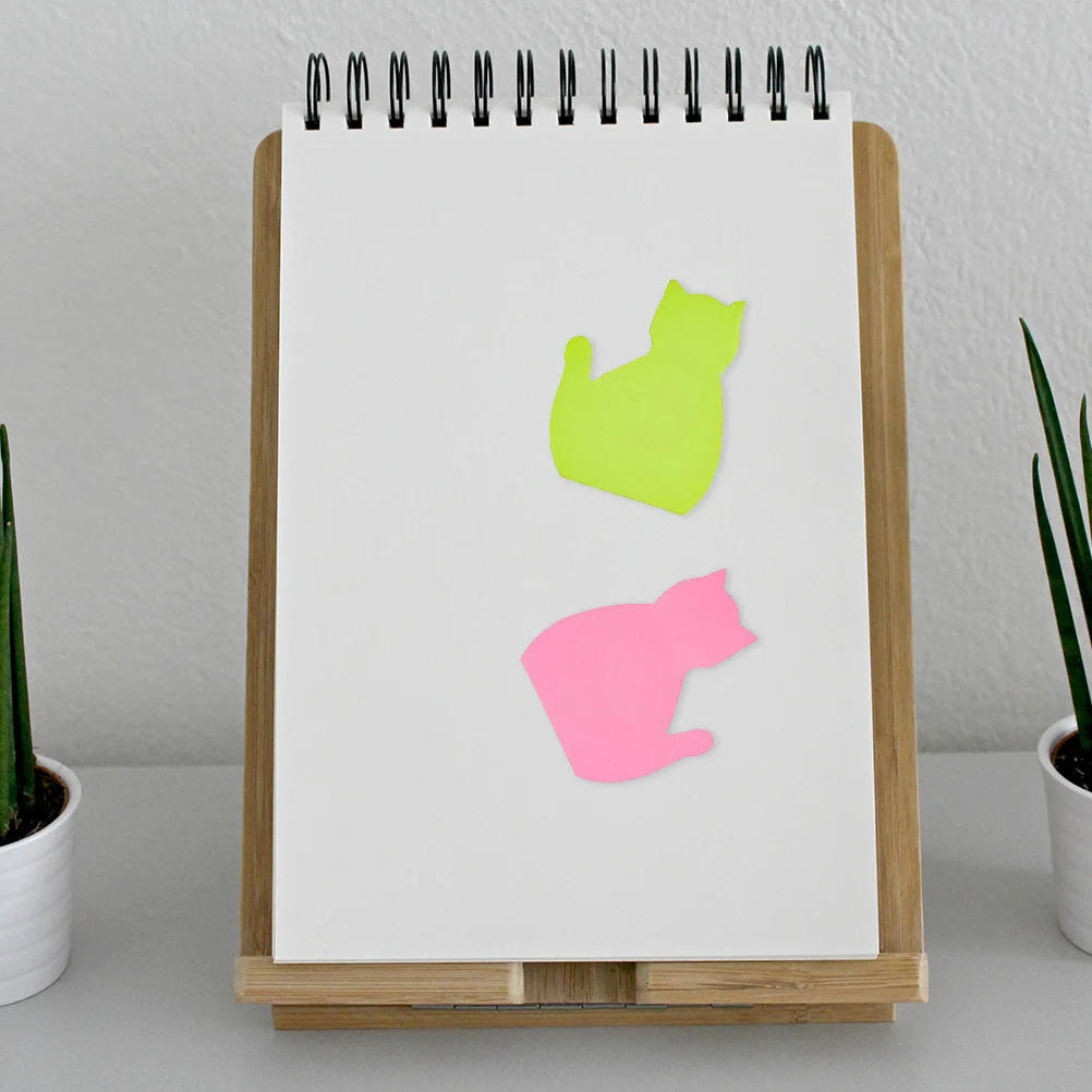 

12Pcs Cat Shaped Portable Colorful Memo Pads Compact Paper Pads for Diary Journal Planner Work Reminder