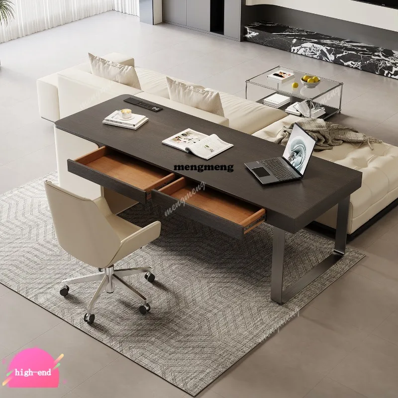 r134 Italian minimalist solid wood desk home living room study advanced sense office computer desk workbench