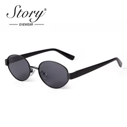 STORY Fashion Oval Sunglasses Women Men Luxury Designer Retro Classic Leopard Green Lens Sun Glasses Gafas De Sol Mujer S9585A