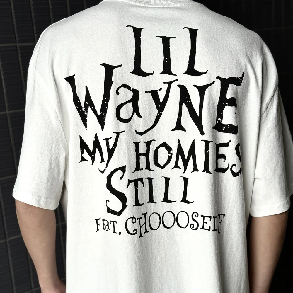 SAINT OF MICHAEL Quality Streetwear Lil Wayne Character Graphics Vintage Clothing Oversized Loose Tees Tops T Shirt For Men