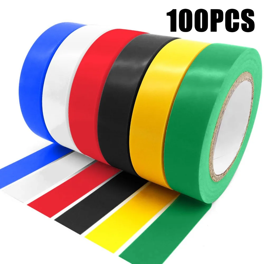 

Electrical Tape Colors 10Pack 600 Volts Waterproof Dustproof for Home Vehicle Power Circuit Wiring Multicolor Professional Grade