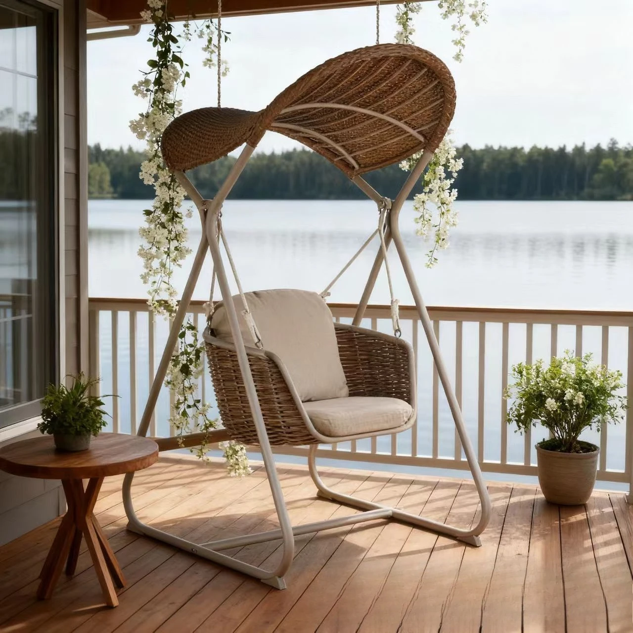 Aluminum alloy outdoor villa swings, leisure gardens, courtyard rocking chairs, hotel homestays, balconies, home use