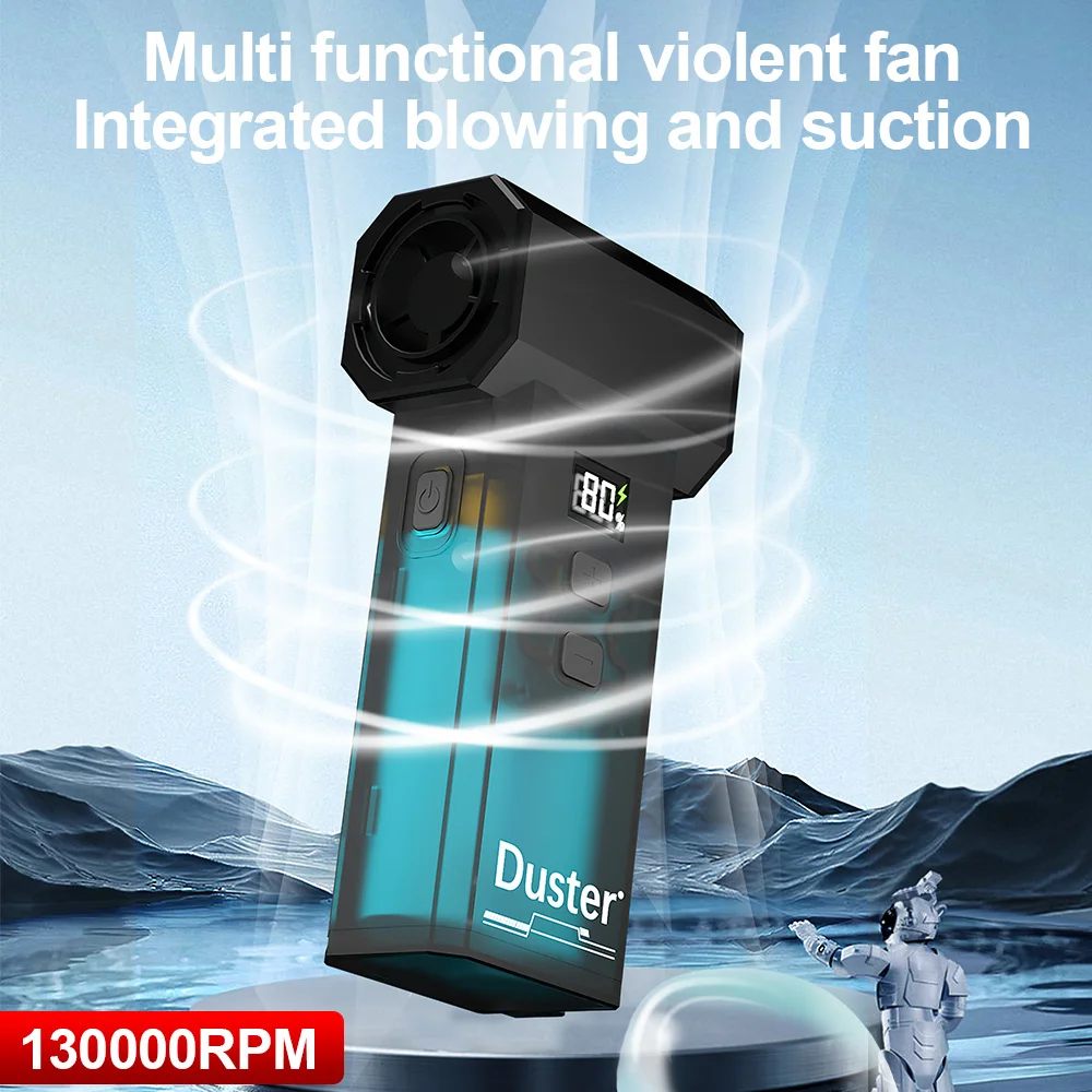 Powerful Air Blower 130000 RPM Portable Handheld Air Duster Mini Turbo Jet Fan Violent Blower for Cleaning PC Keyboard Sofa Car