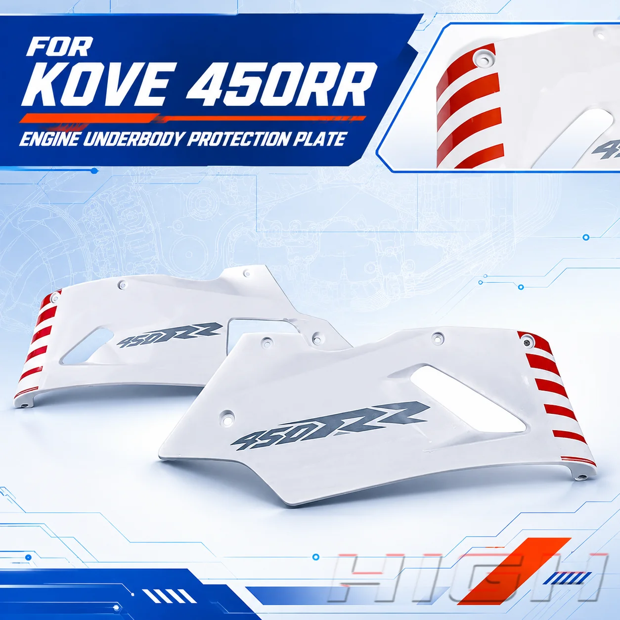 FIT FOR KOVE 450RR 2024 Version Under Pan Protector Guard Modification Parts for 450rr rr 450