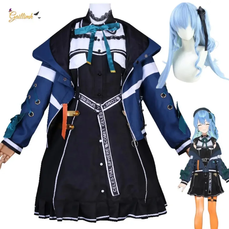 Anime VTuber Hoshimati Suisei Cosplay Hololive Costume Idol virtuale Parrucca Abito uniforme Set completo Donna Kawaii Carnevale Party Suit