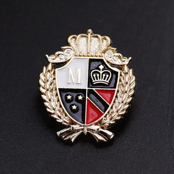 Emblema e broche estrela de metal, Moda e Metal, Academia Estilo Britânico, Retro