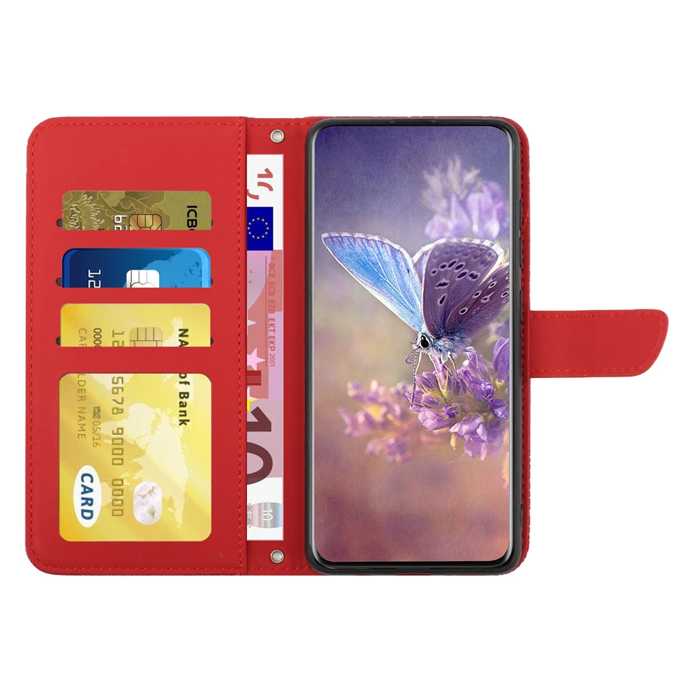 Custodie per telefoni per Motorola Moto G42 G62 custodia antiurto Butterfly Glitter Cute Marble Wallet Holster Flip Cover in pelle magnetica