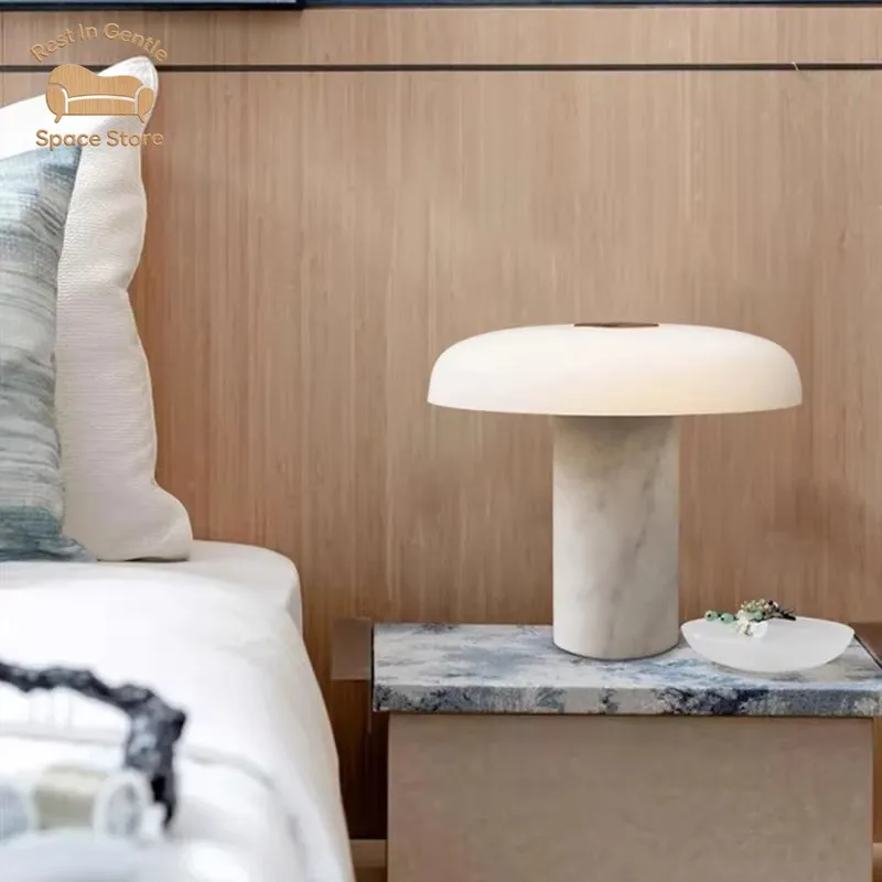 Postmodern minimalist marble table lamp Nordic designer model room living room art bedroom bedside glass table lamp