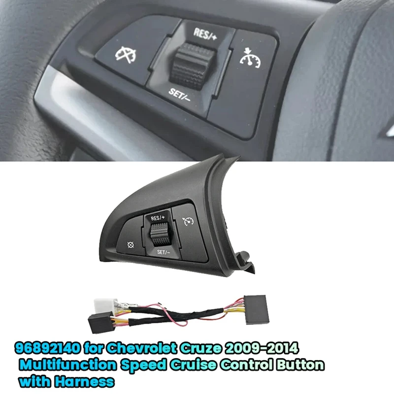 Car Steering Wheel Switch 96892140 For Chevrolet Cruze 2009-2014 Multifunction Speed Cruise Control Button With Harness