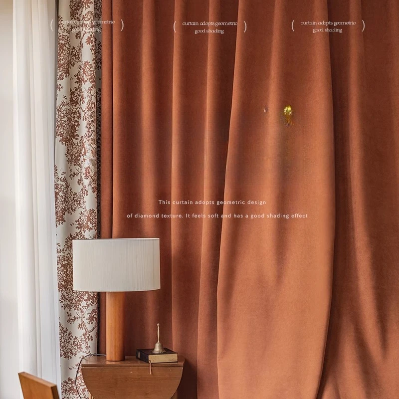

Light Luxury High-end Customized Blackout Living Room Dining Room Bedroom High Quality CustomizedChenier Jacquard Curtains