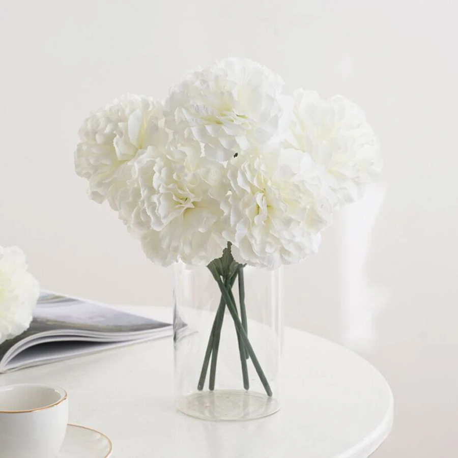 1/3 Uds. De claveles de seda de flores artificiales para el Día de San Valentín, ramo de novia para boda, accesorios de decoración de mesa, caja de dulces de regalo DIY para jardín