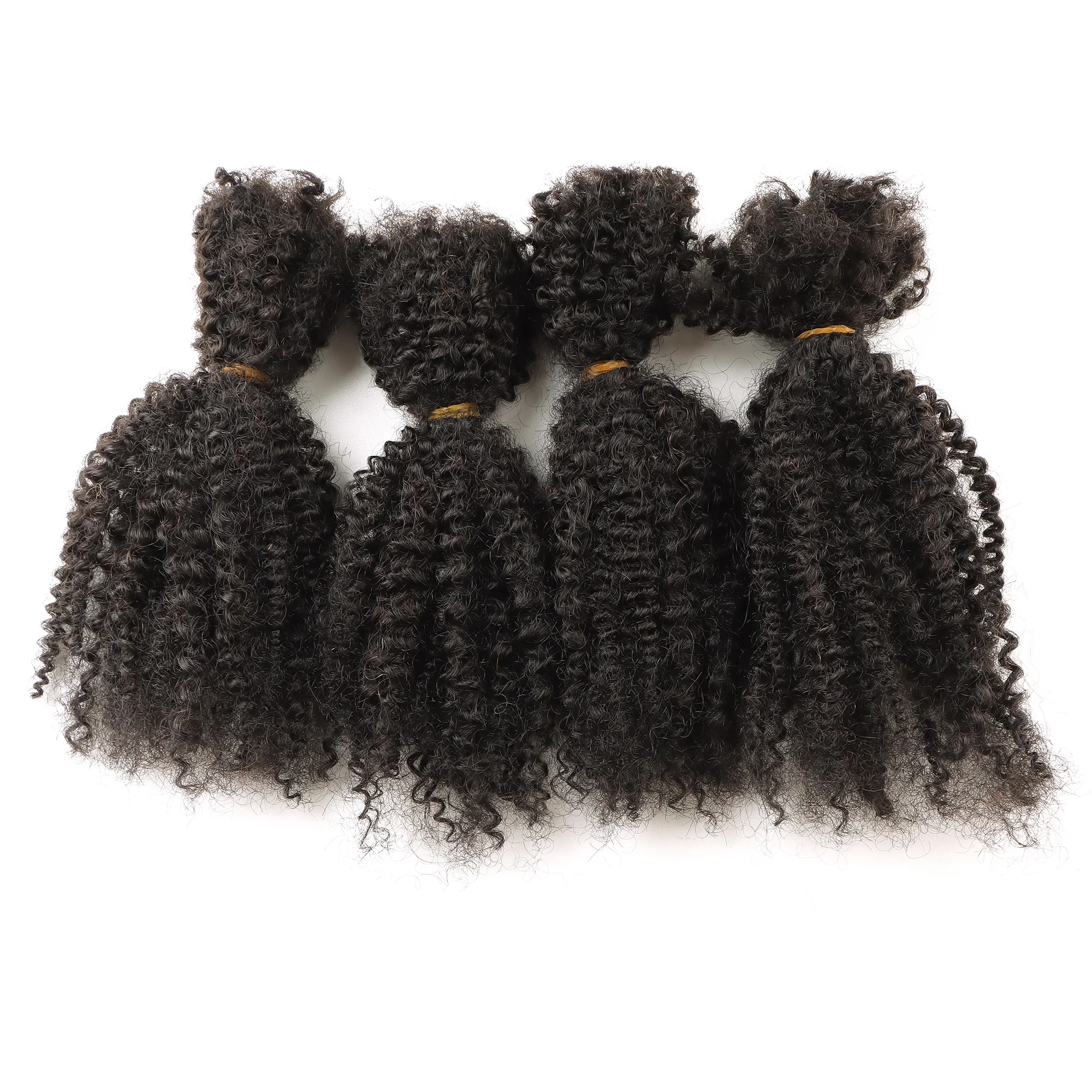 Afro Kinky Curly Locks Hair Extensions Microlocs Human Braiding Hair Bulk Hair For Braiding Double Drawn Box Crochet Braids 4C