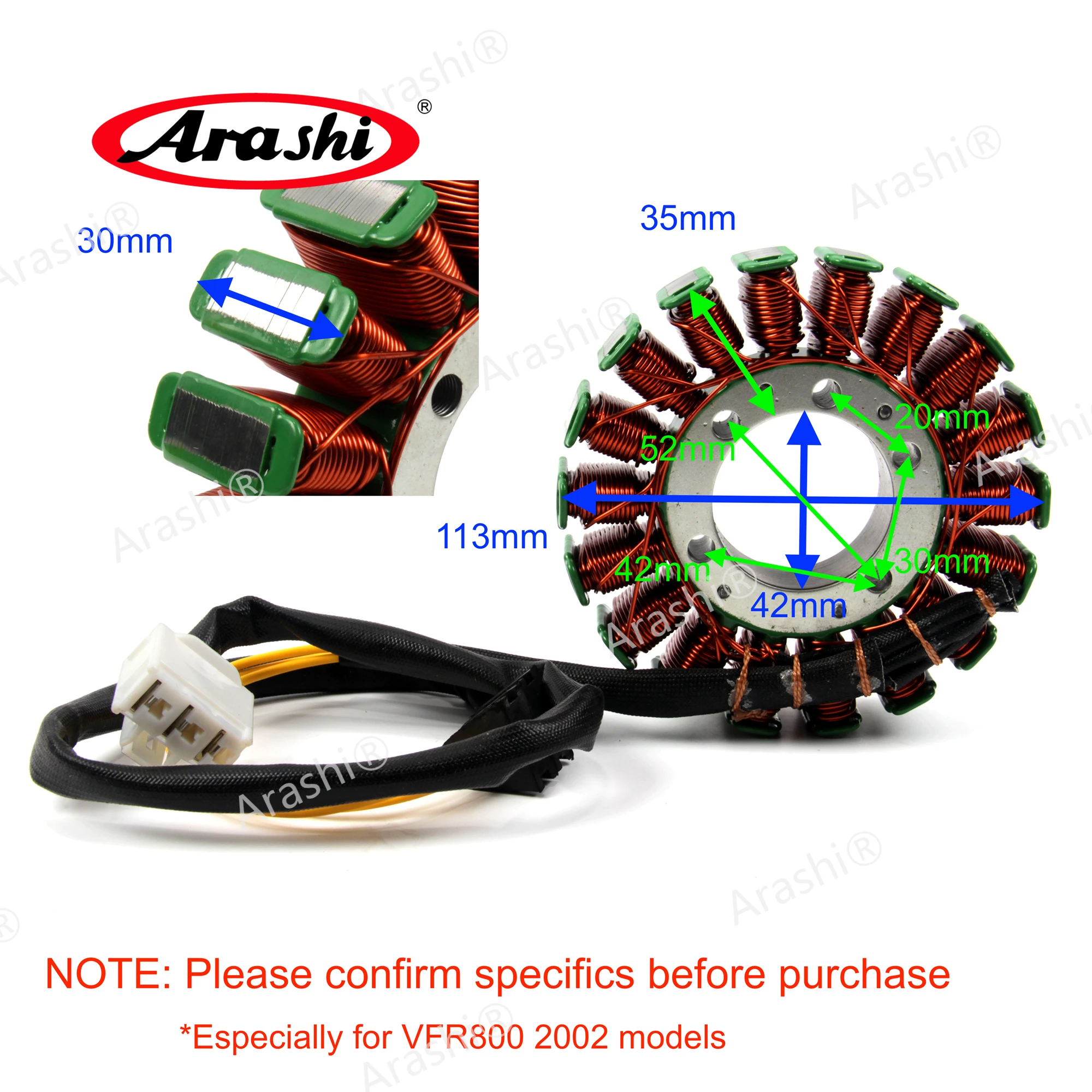 1PCS Motorcycle Engine Magneto Stator Coil For Honda VFR800 VFR 800 VFR800A Interceptor 2002 2003 2004 2005 2006 2007 2008 2009