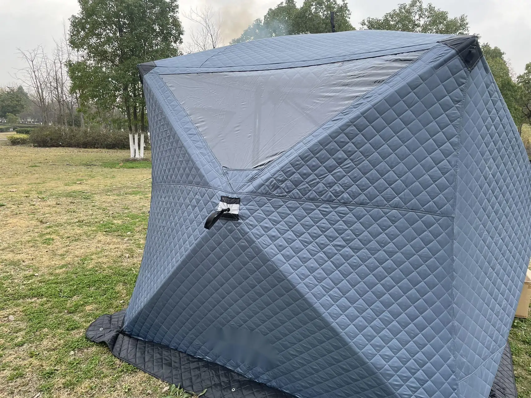 Pop Up Custom Outdoor Sauna Tent Room Portable Square Hiking Insulated Camping Snow Ice Cube Winter Fishing Tent House