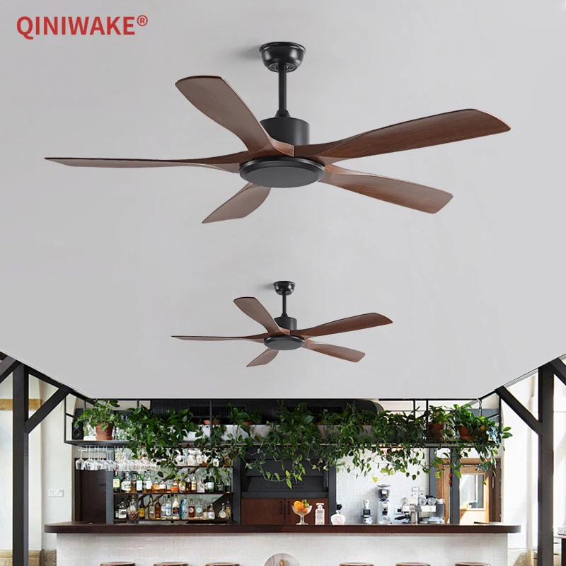 QINIWAKE 40/46/56 Inch DC Ceiling Fan 6‑Speed Quiet BLDC Fan Reversible Motor Remote Control Ventilator Decor for Dining Room